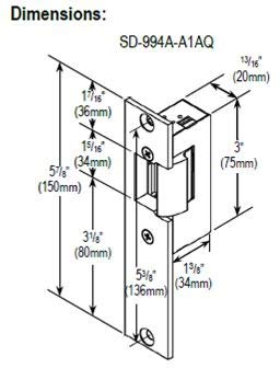 Seco-Larm Enforcer asymmetric strike during installation on a wooden door
