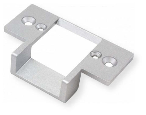 Seco-Larm Enforcer Mini silver low-cut strike plate highlights slim profile for flexible doors