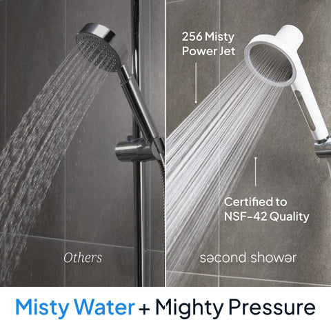 SecondShower extra-long hose for easy bathroom installation.