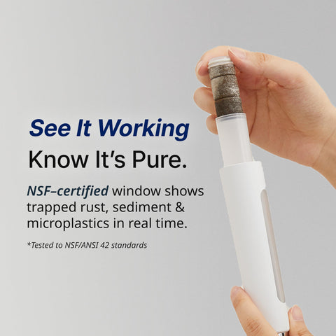 SecondShower filtration softens skin and adds shine to hair