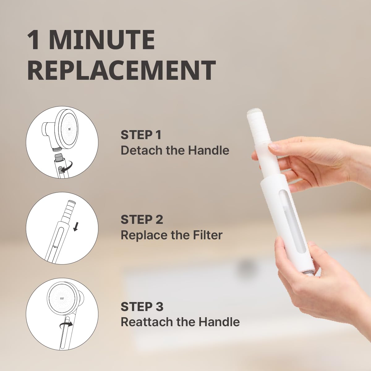 SecondShower compatible with standard shower arms for quick setup