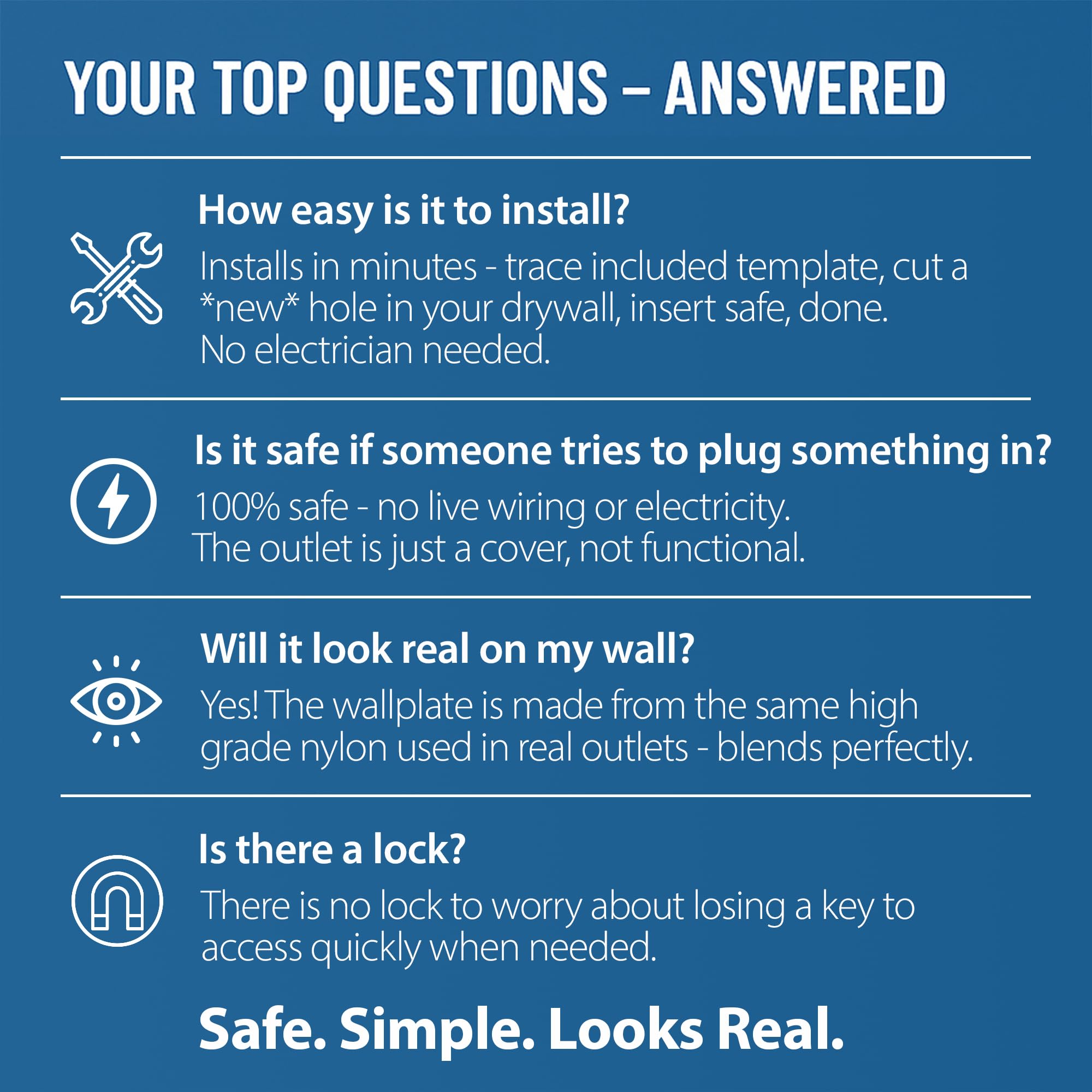 Secret Stash Wall Outlet Safe installation template simplifies drywall setup.