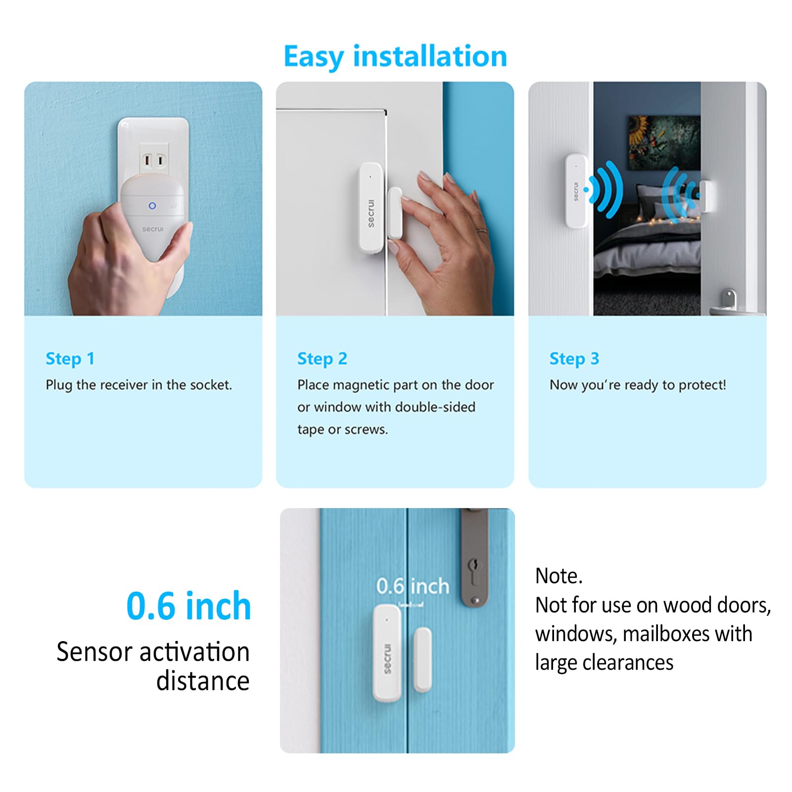 SECRUI adhesive mounting sensor enables quick tool-free installation