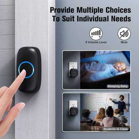 SECRUI waterproof button provides outdoor-ready doorbell performance.