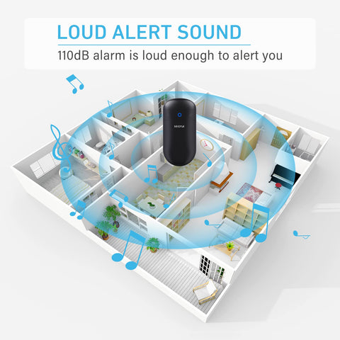 SECRUI extended-range chime up to 500 ft for large spaces.