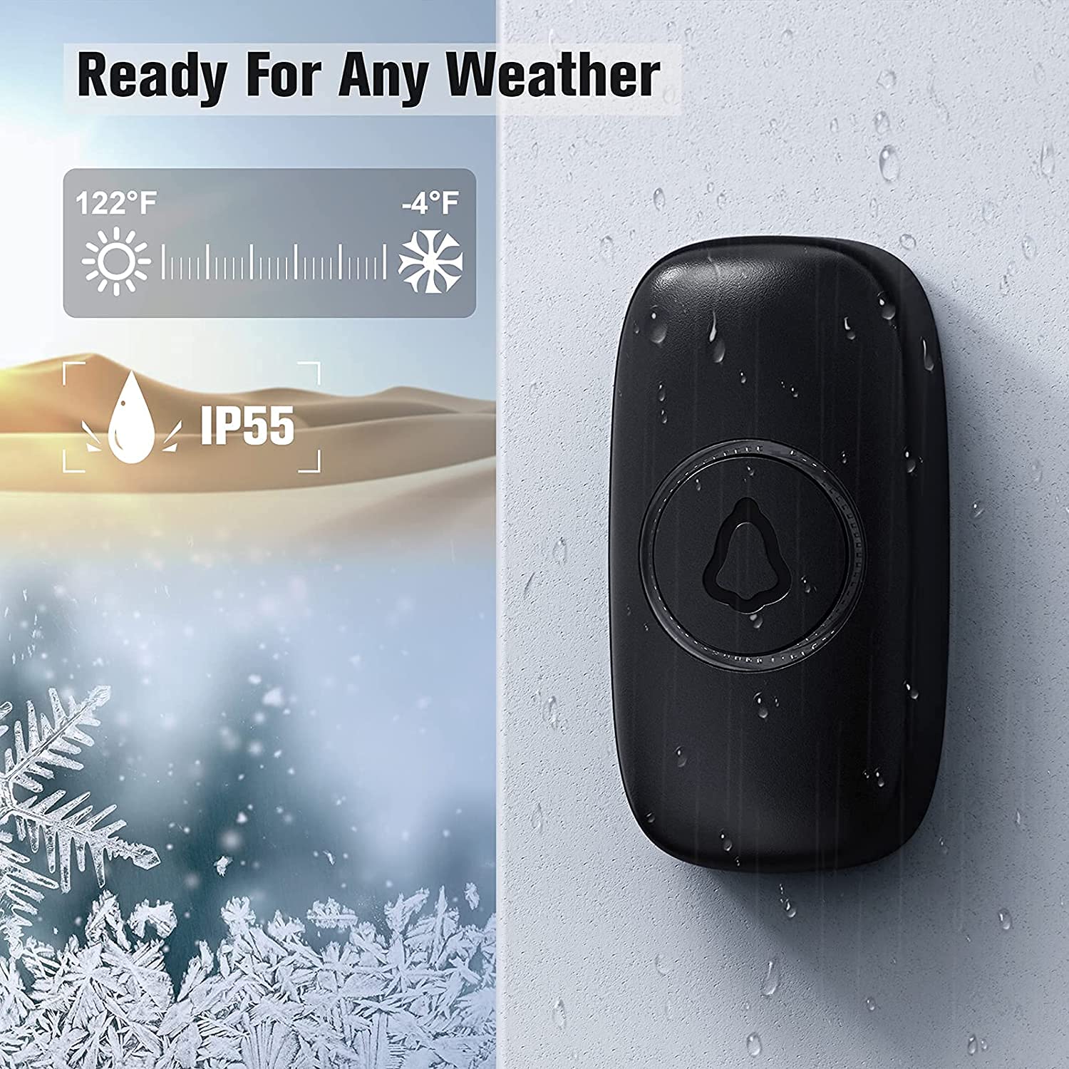 SECRUI M520+F55 58 chimes options offer customizable doorbell moods.