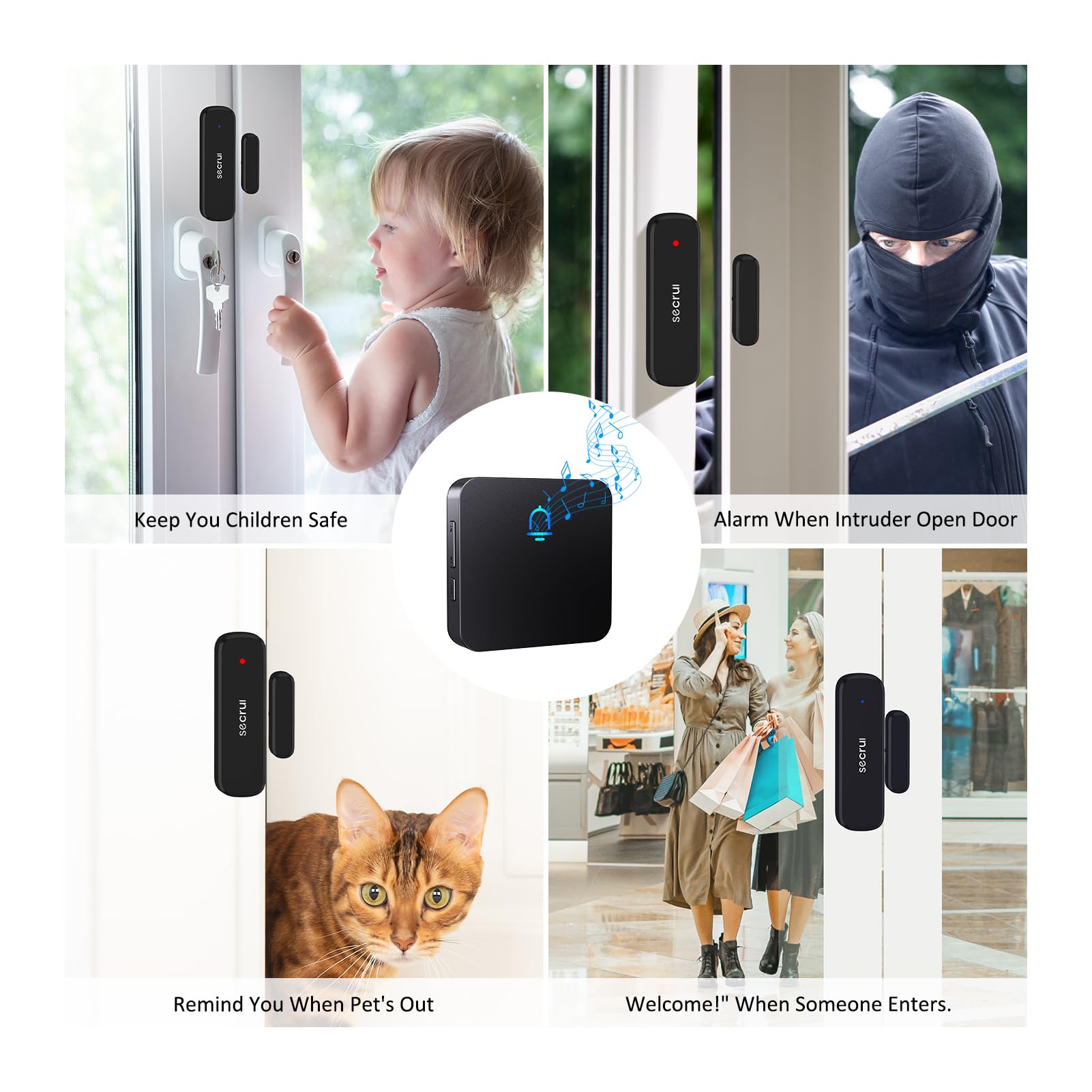 SECRUI two-receiver system ensures alerts reach multiple spaces.