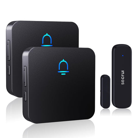 SECRUI wireless door chime receiver compact for unobtrusive placement and clear alerts.