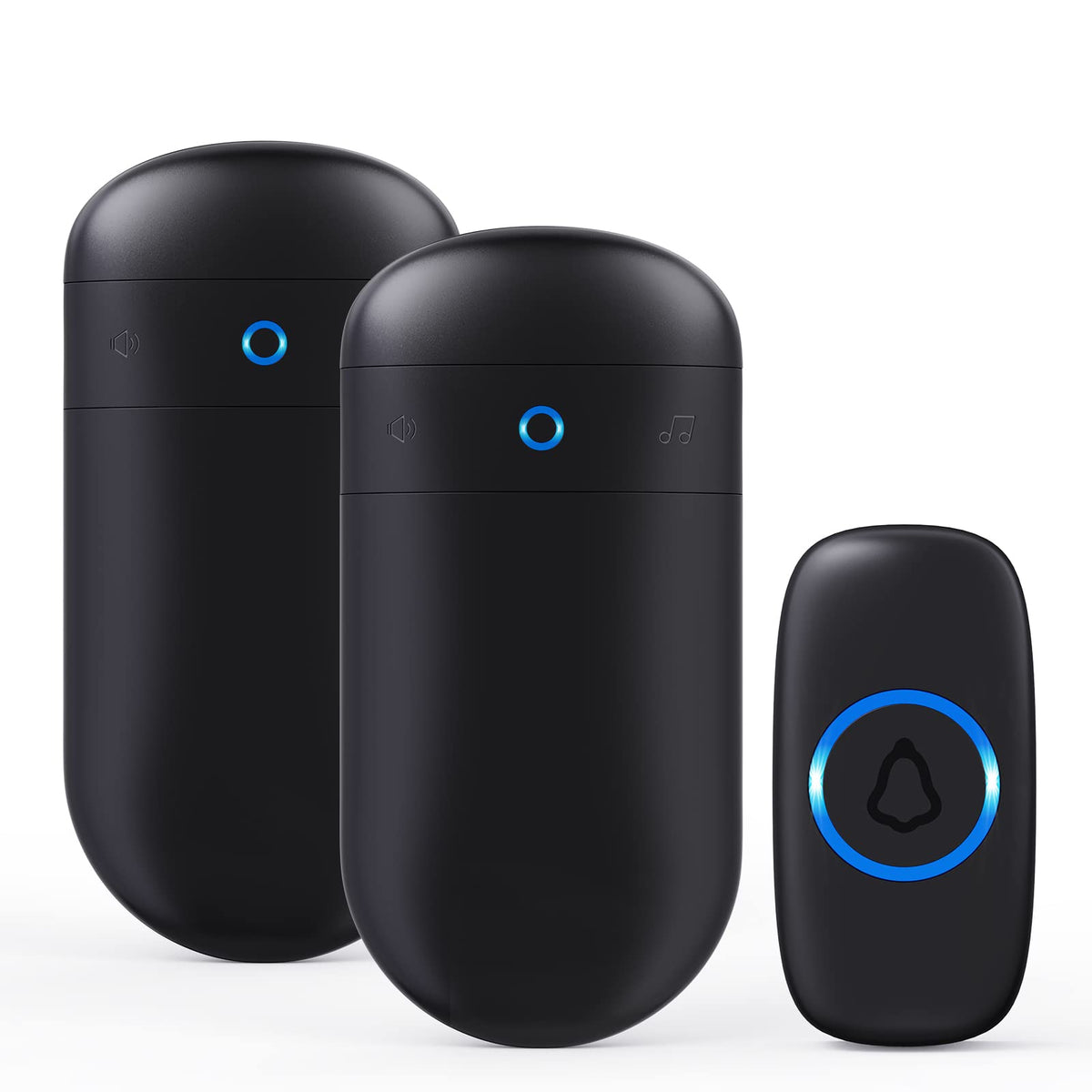 SECRUI wireless doorbell receiver set shown for easy plug-in installation.