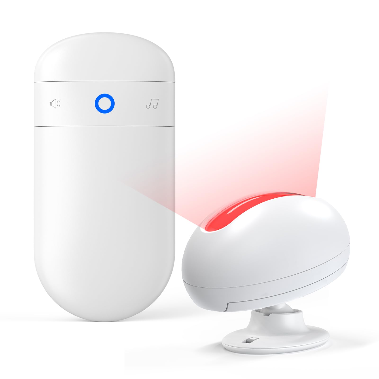 SECRUI Wireless Motion Sensor Doorbell front view, compact design for entrance alerts.