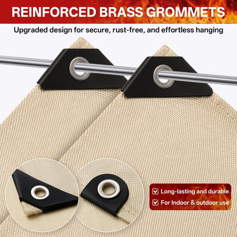 SecuCaptain welding blanket features reinforced grommets for secure, stable hanging.
