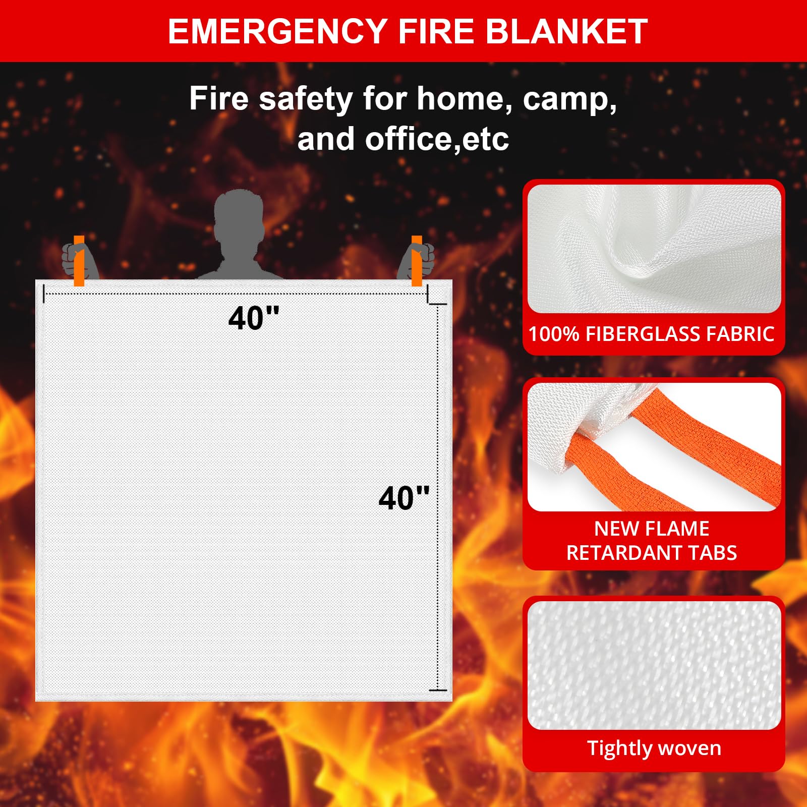 SecuCaptain fire blanket folded in packaging for quick deployment.
