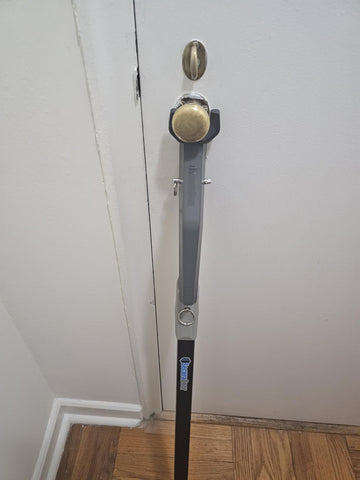 SecuraDoor hotel room security setup with adjustable bar