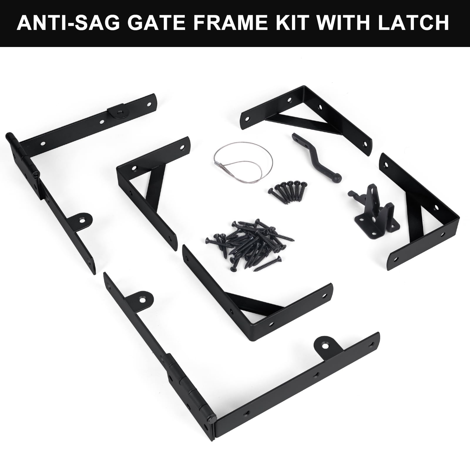 Securitoday anti-sag frame hardware with latch supports solid gate alignment.