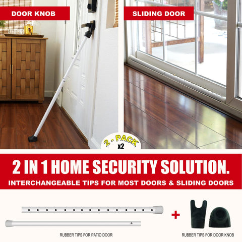 SecurityMan 3-in-1 door bar assembly demonstrates easy cap interchange for hinged doors.