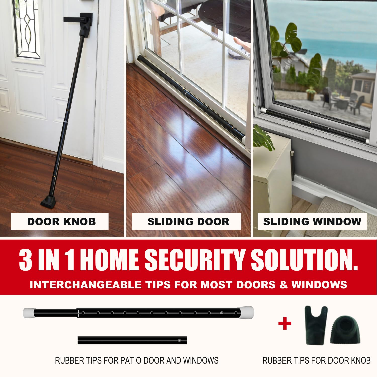 SecurityMan sliding-cap on sliding door enhances security without surface damage.