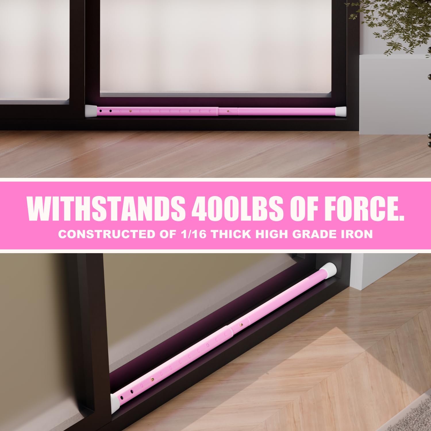 SECURITYMAN pink door stoppers add color and protection.