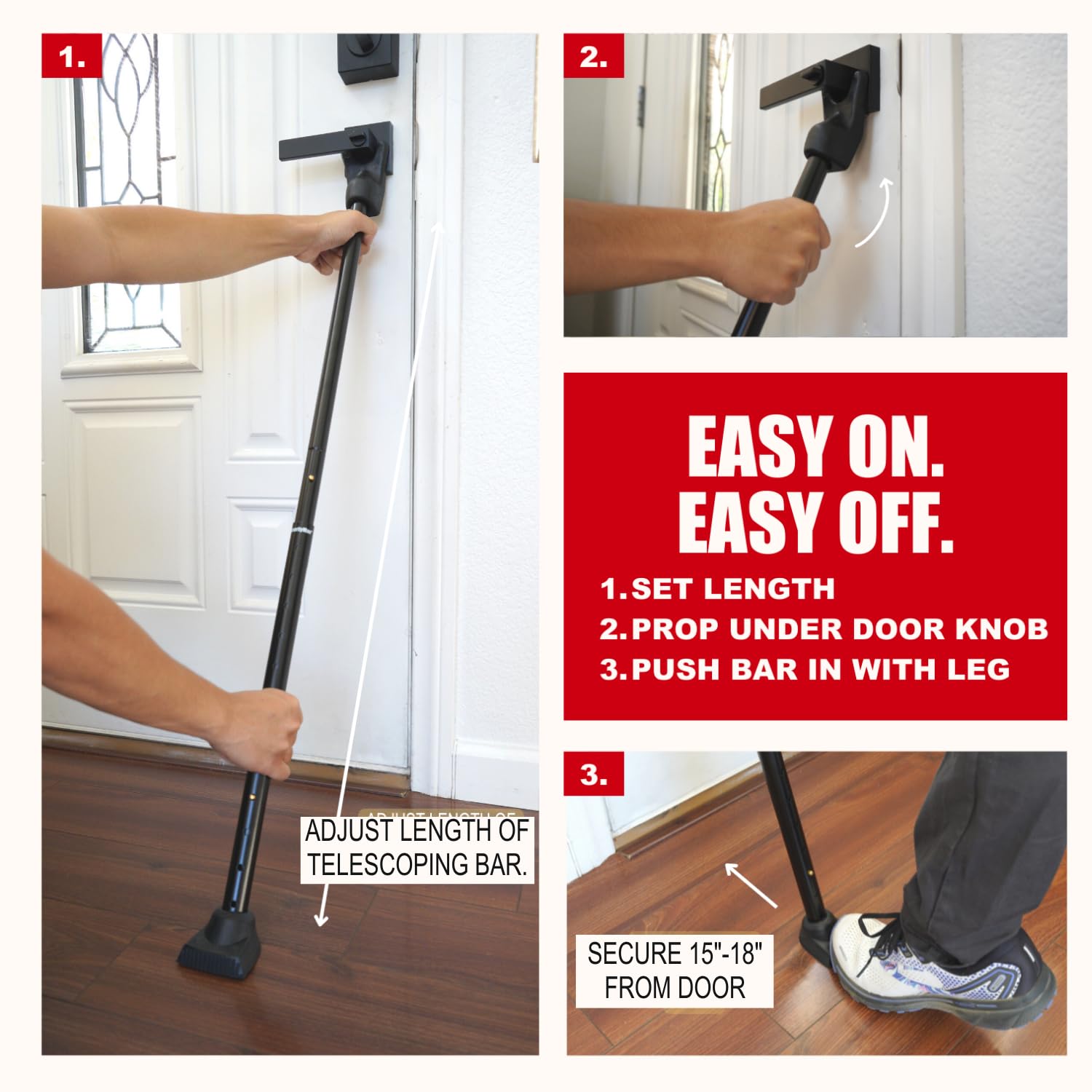 SecurityMan adjustable length from 18.25 to 47.5 inches for multiple door types.