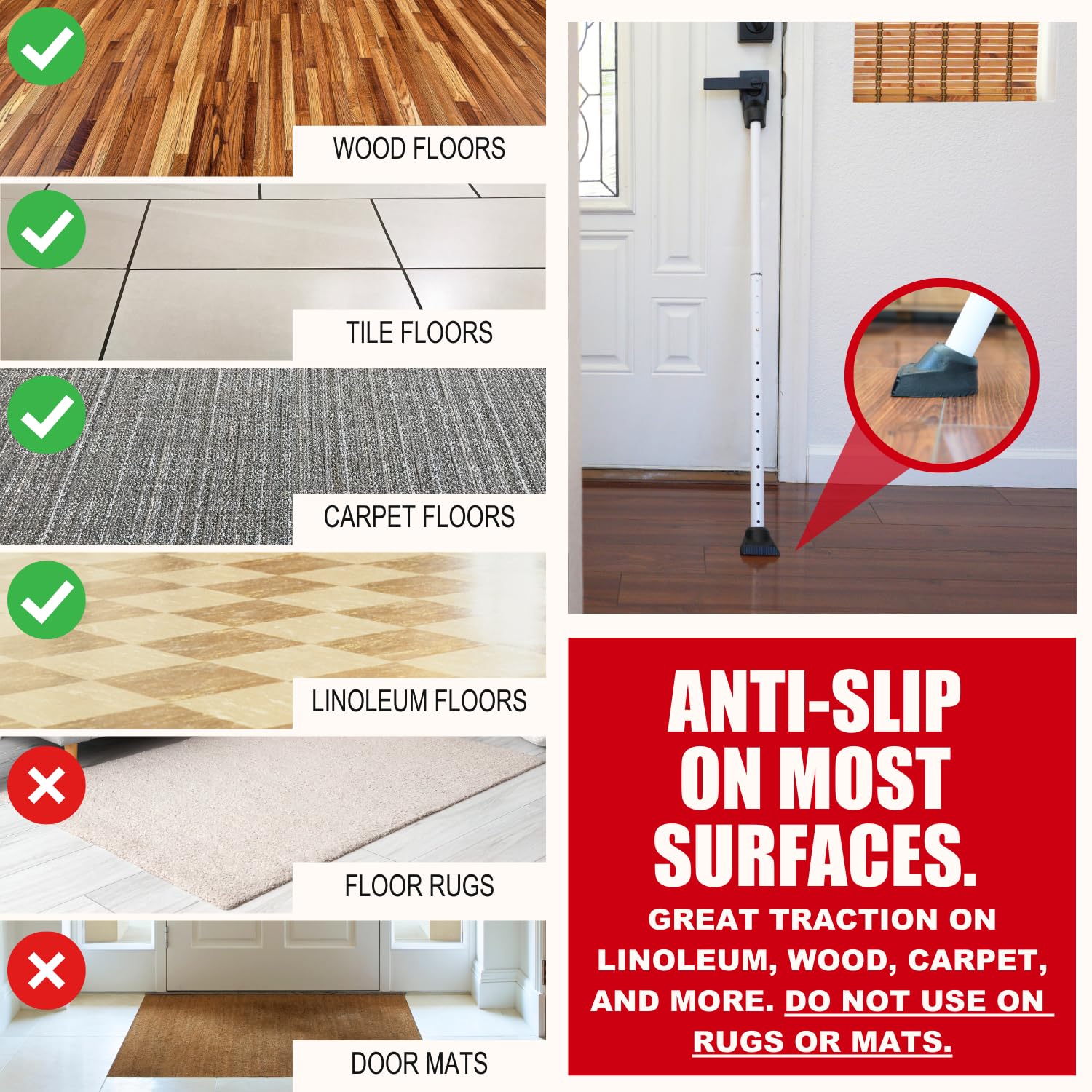 SecurityMan adjustable range from 18.25 to 47.5 inches for doors.