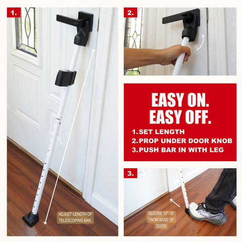 Securityman angled rubber bottom grips floors without scratches