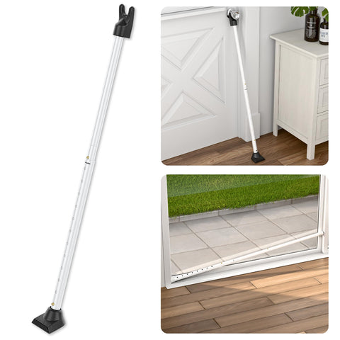 SecurityMan door security bar with angled bottom for solid floor grip.