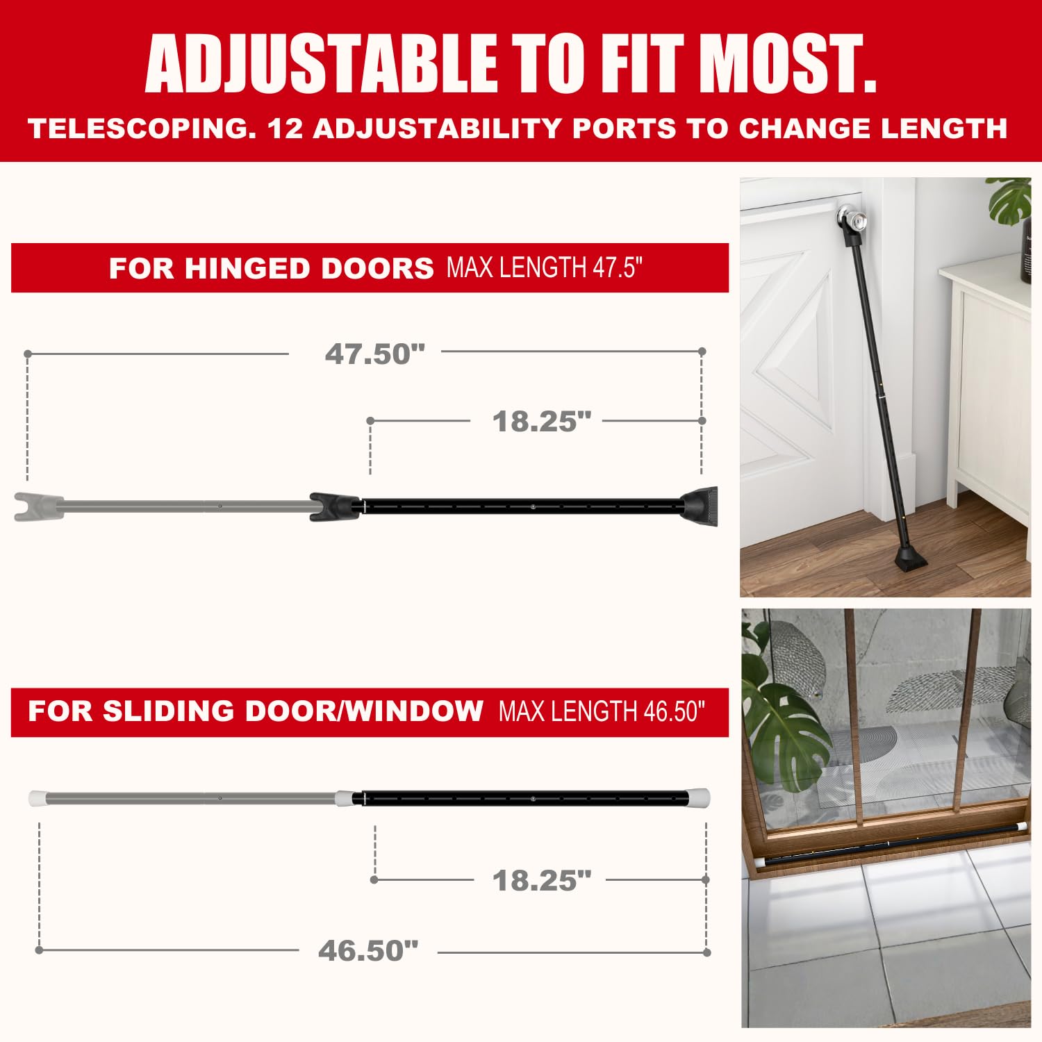 SecurityMan high-grade iron construction delivers durable door support.