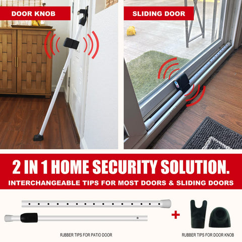 Securityman two-in-one door stopper and sliding jammer for versatile protection