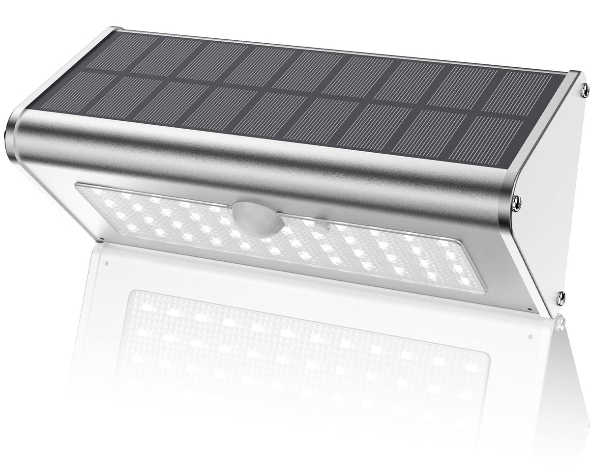 SECUROAD Super Bright Solar Light front view shows wide yard coverage.