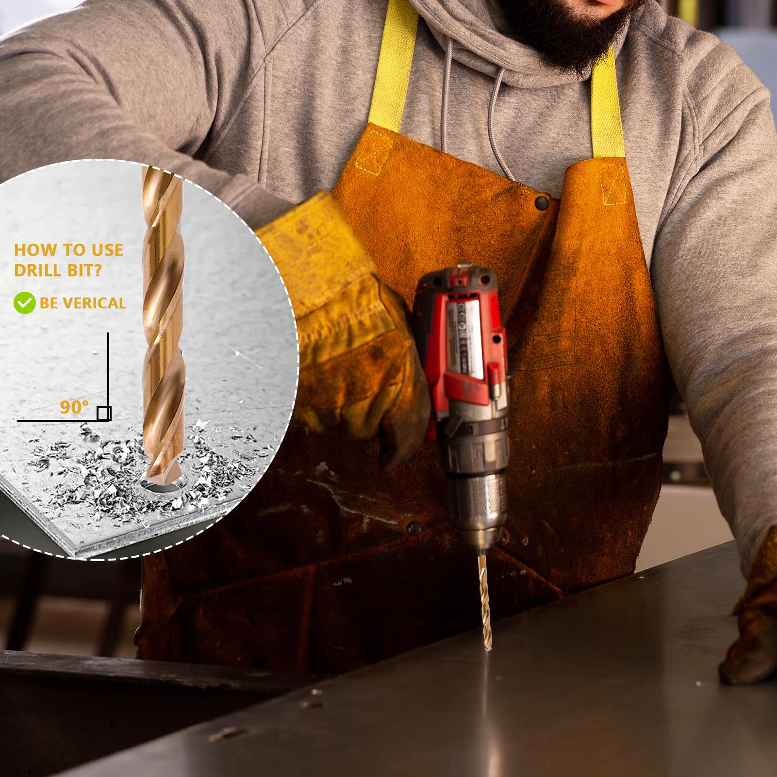 SEDIANAS cobalt drill bit set tested on hard metals like stainless steel and cast iron.