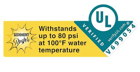 Sediment Buster in use on a water heater for flushing and cleaning sediments.