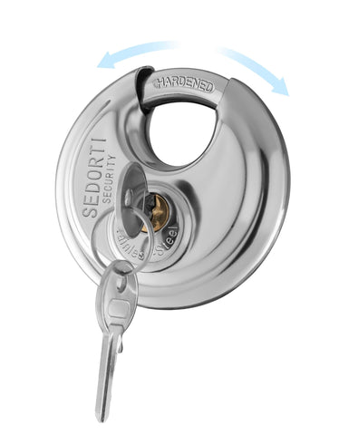 SEDORTI discus padlocks packaging reveal a five-lock set for versatility.