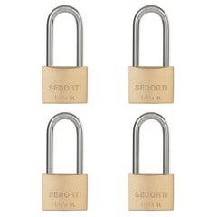 SEDORTI Weatherproof Padlock with brass body protects outdoor gates and sheds.