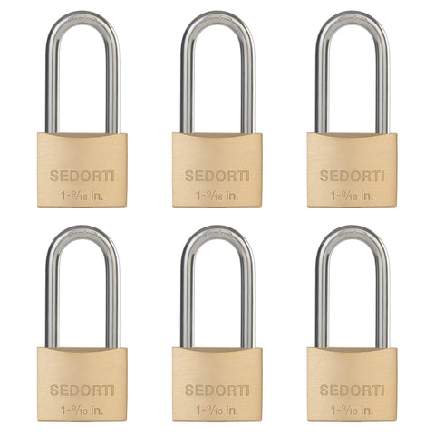 Sedorti weatherproof padlock with brass body, ideal for outdoor gates.