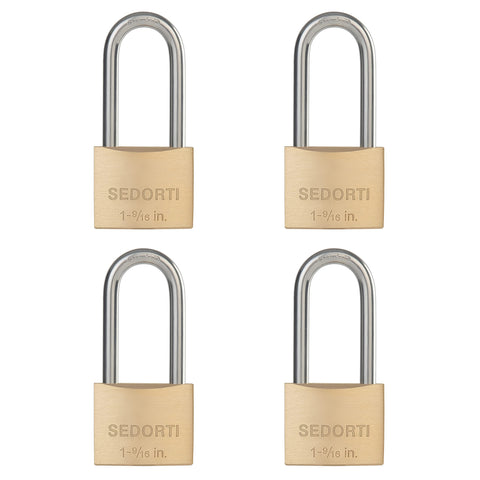 SEDORTI Weatherproof Padlock with brass body protects outdoor gates and sheds.