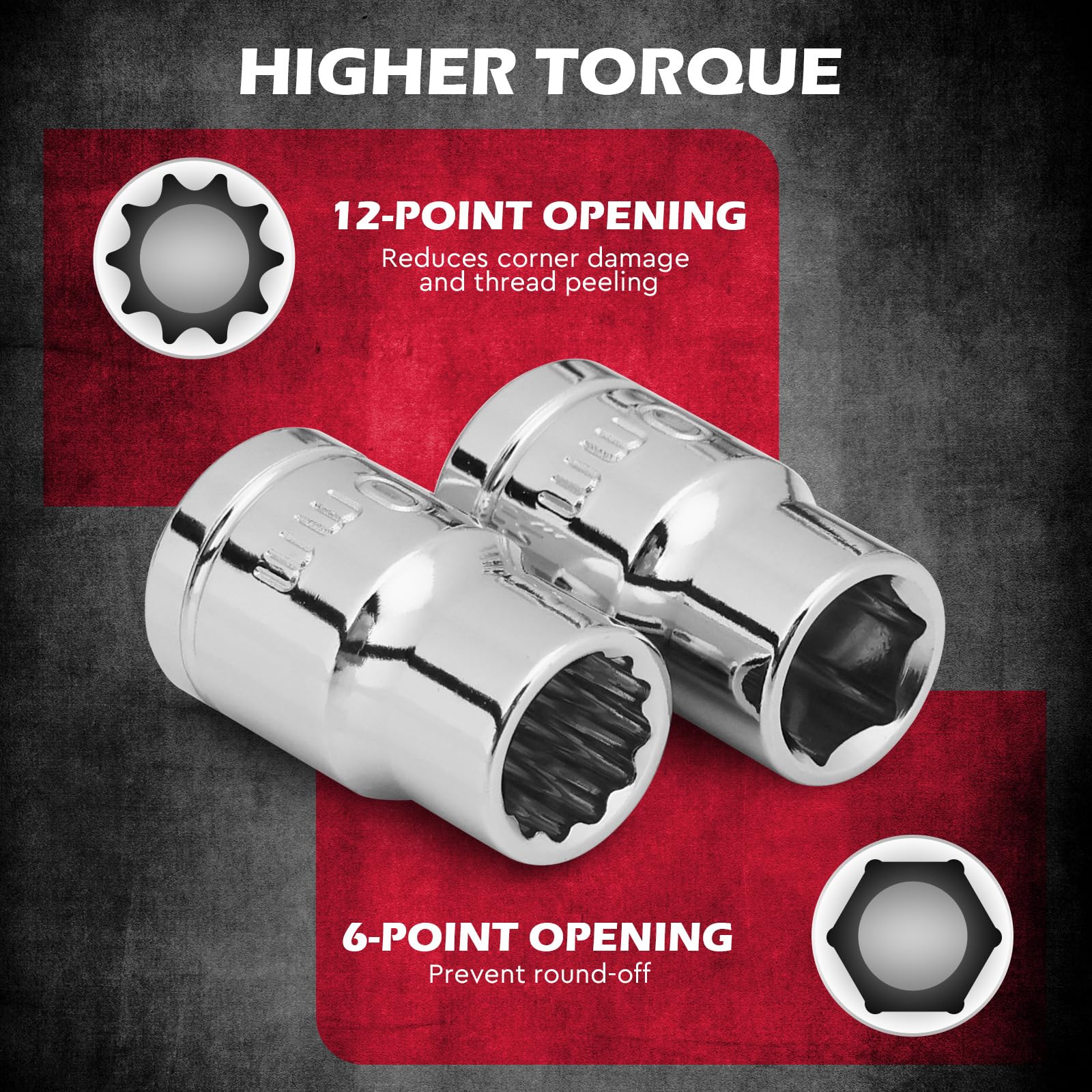 SEDY 10mm socket closeup highlighting durable chrome mirror finish.