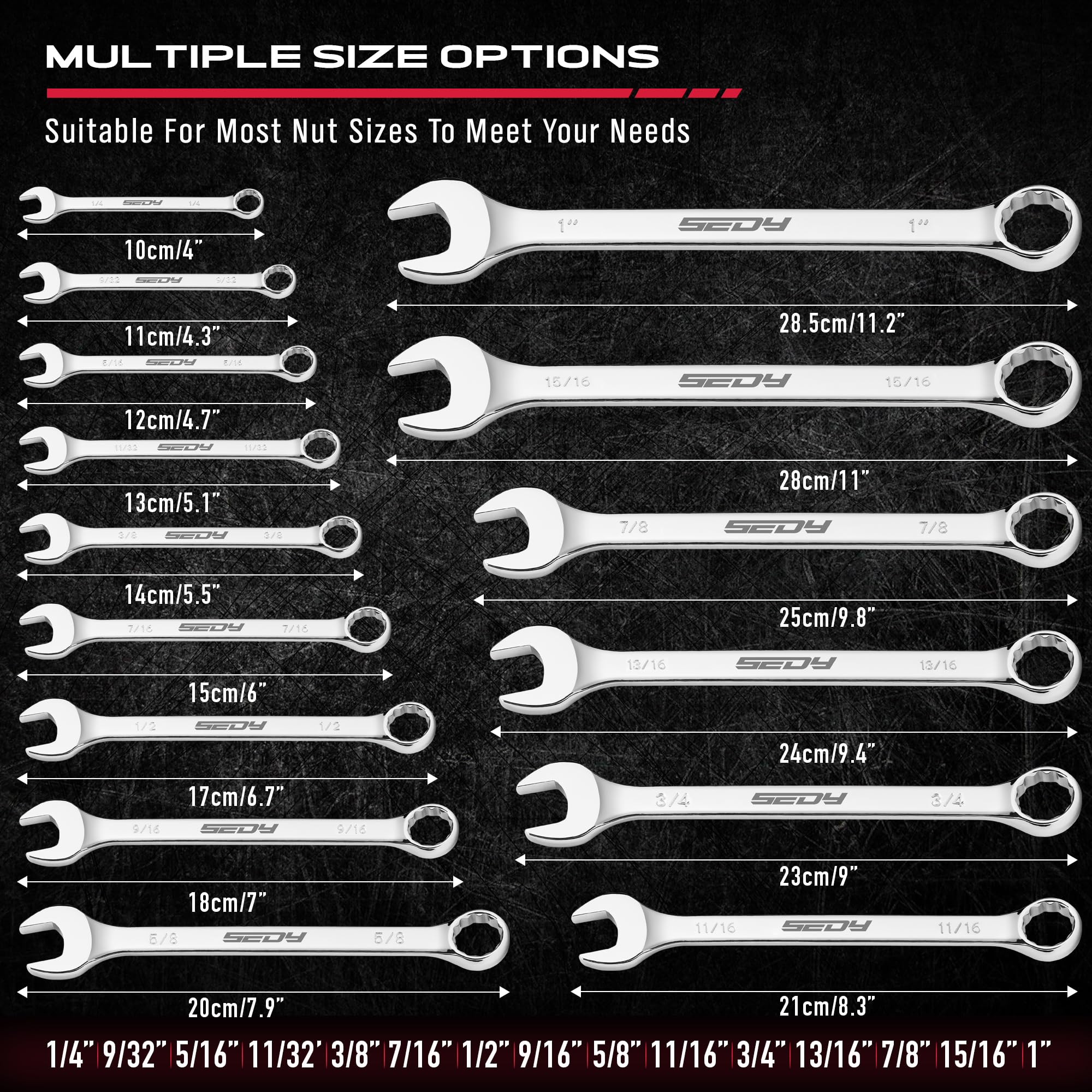 SEDY 12-point box ends with 15-degree offset for tight clearance