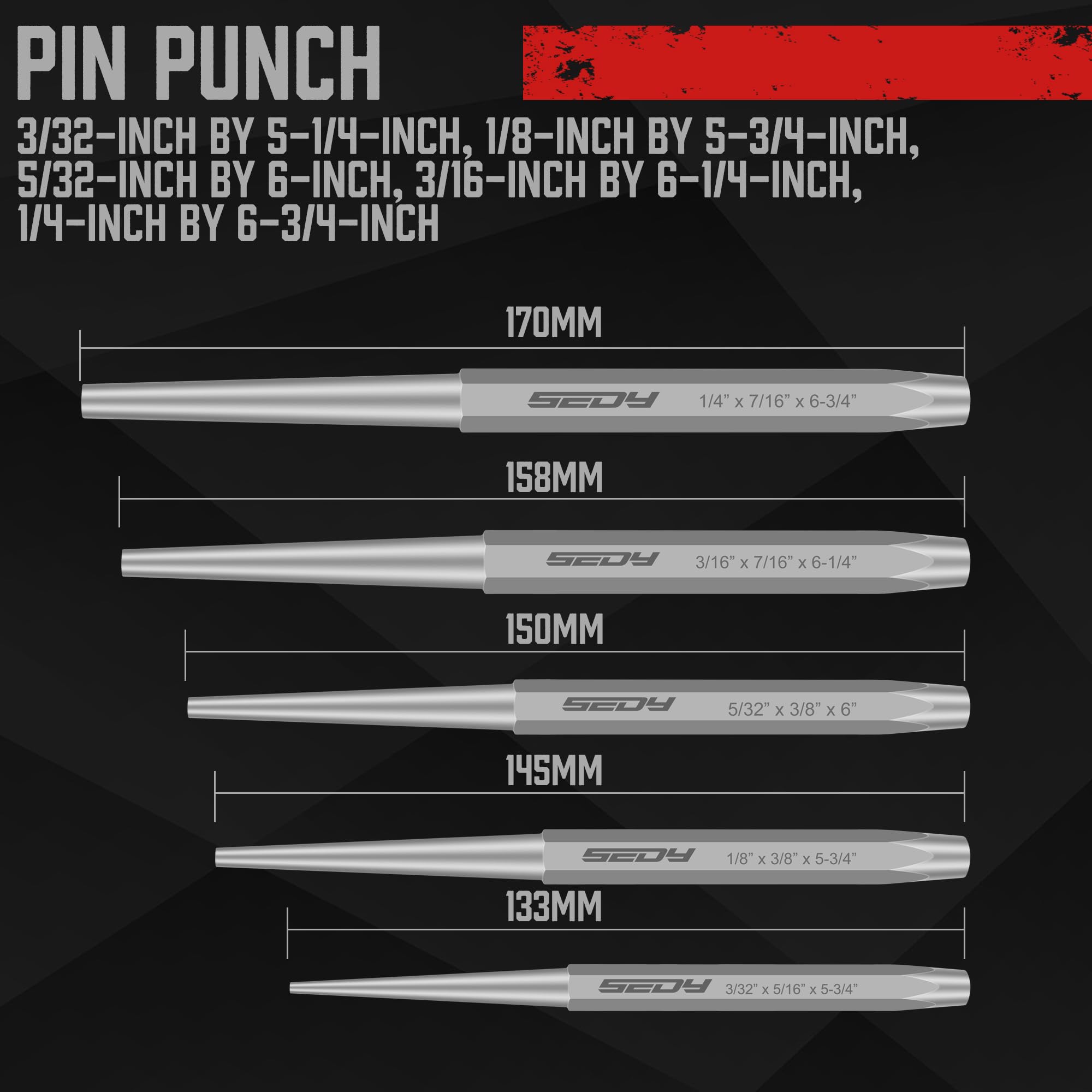SEDY pin punch close-up highlighting precision and alignment use