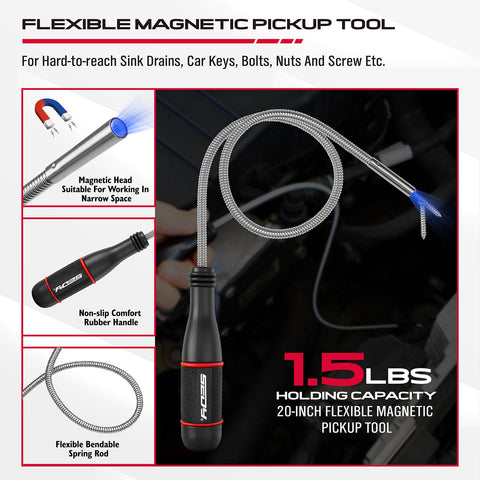 SEDY 20in flexible bendable spring grabber improves access to tight spaces.