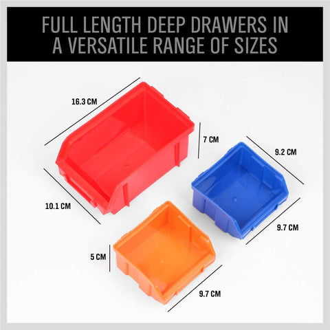 SEDY 30-bin wall-mount system detailed bins close-up for color-coded storage