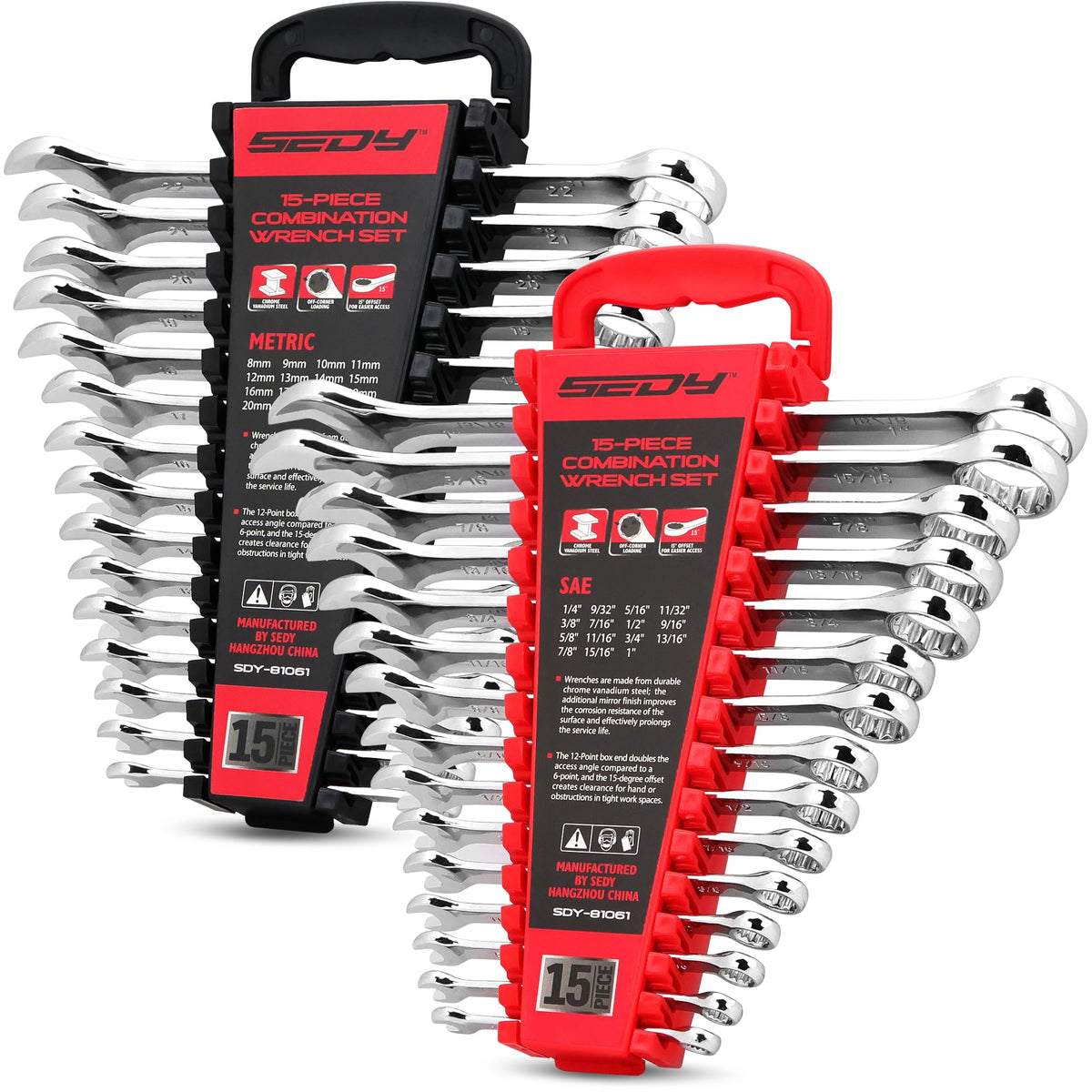 SEDY 30-piece wrench set with organizer ready for transport in a workshop