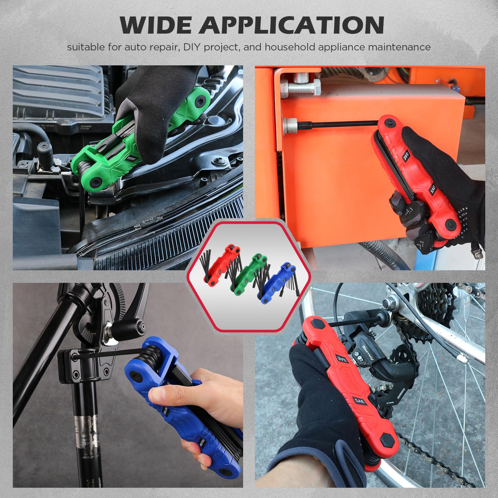 SEDY bike repair uses all-in-one hex and Torx coverage