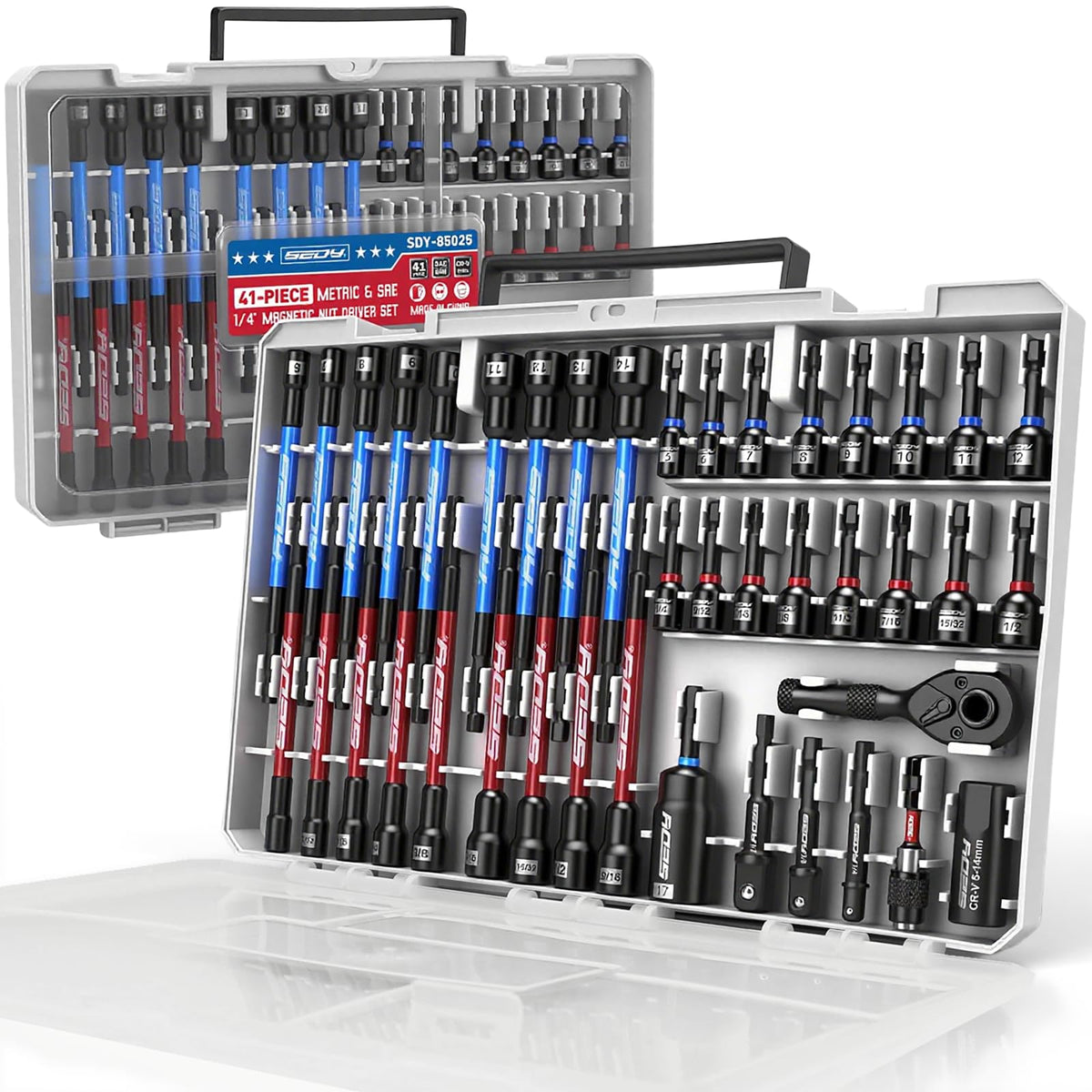 SEDY 41-piece nut driver set shown for versatile automotive and home repairs.
