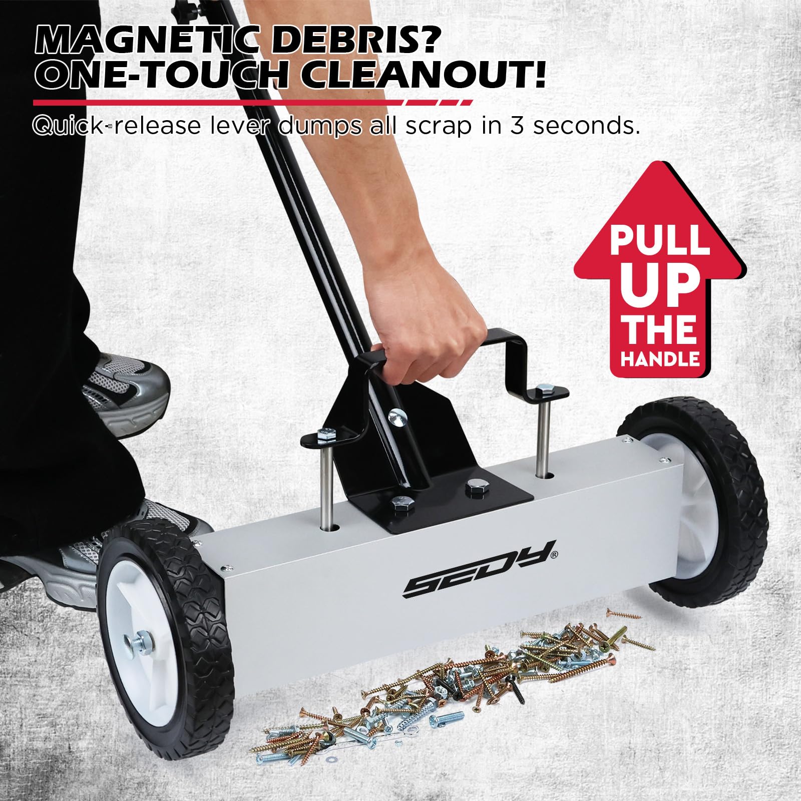 SEDY 45-pound pull magnet grabs nails and screws efficiently