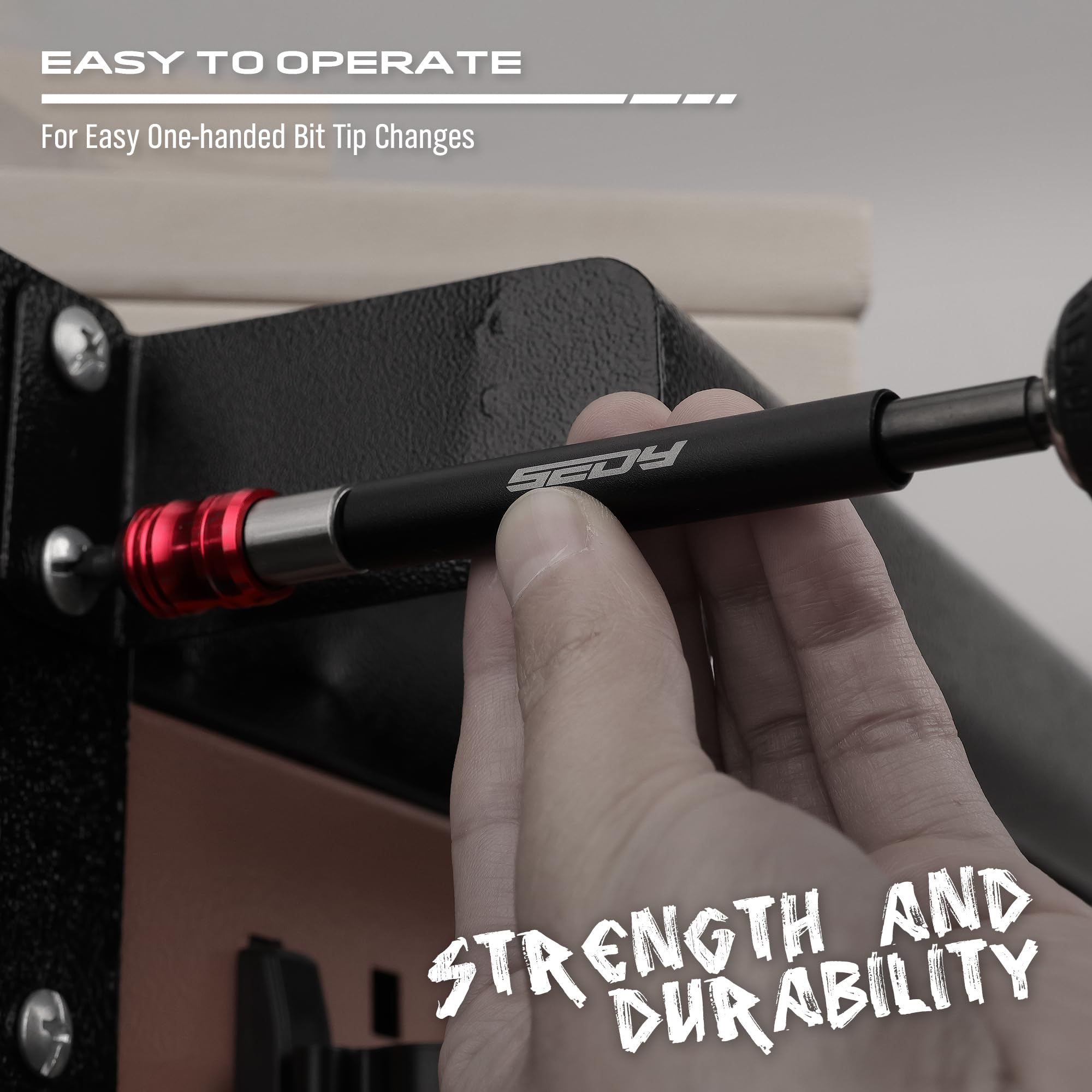 SEDY 5-piece extension 4inch near-hand shows ergonomic grip for comfortable use.