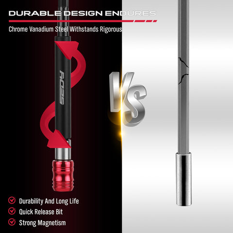 SEDY 5-piece extension 6inch demonstrates universal 1/4-inch hex quick-release compatibility.