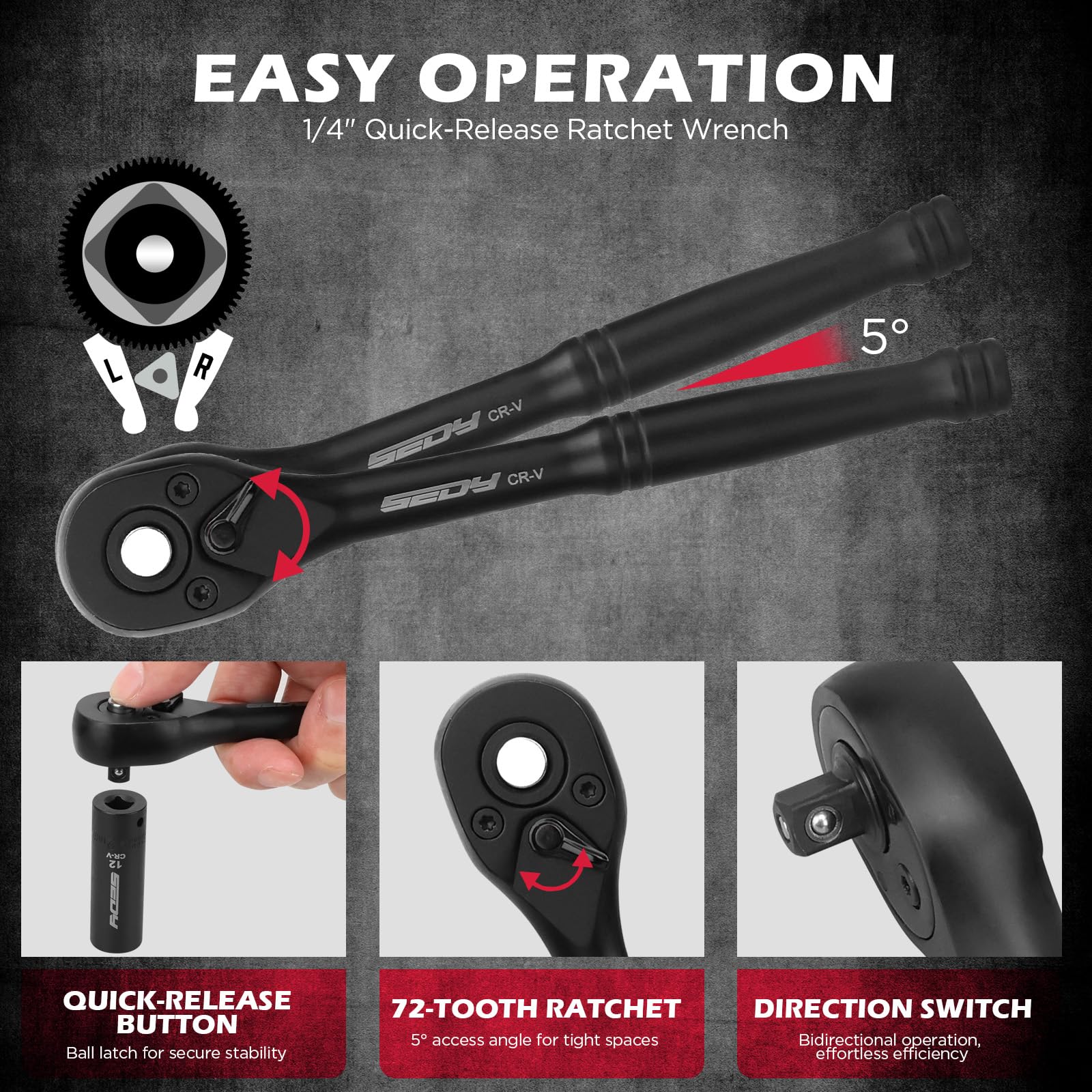 SEDY magnetic nut drivers with 6-inch length for secure grip in tight spaces.