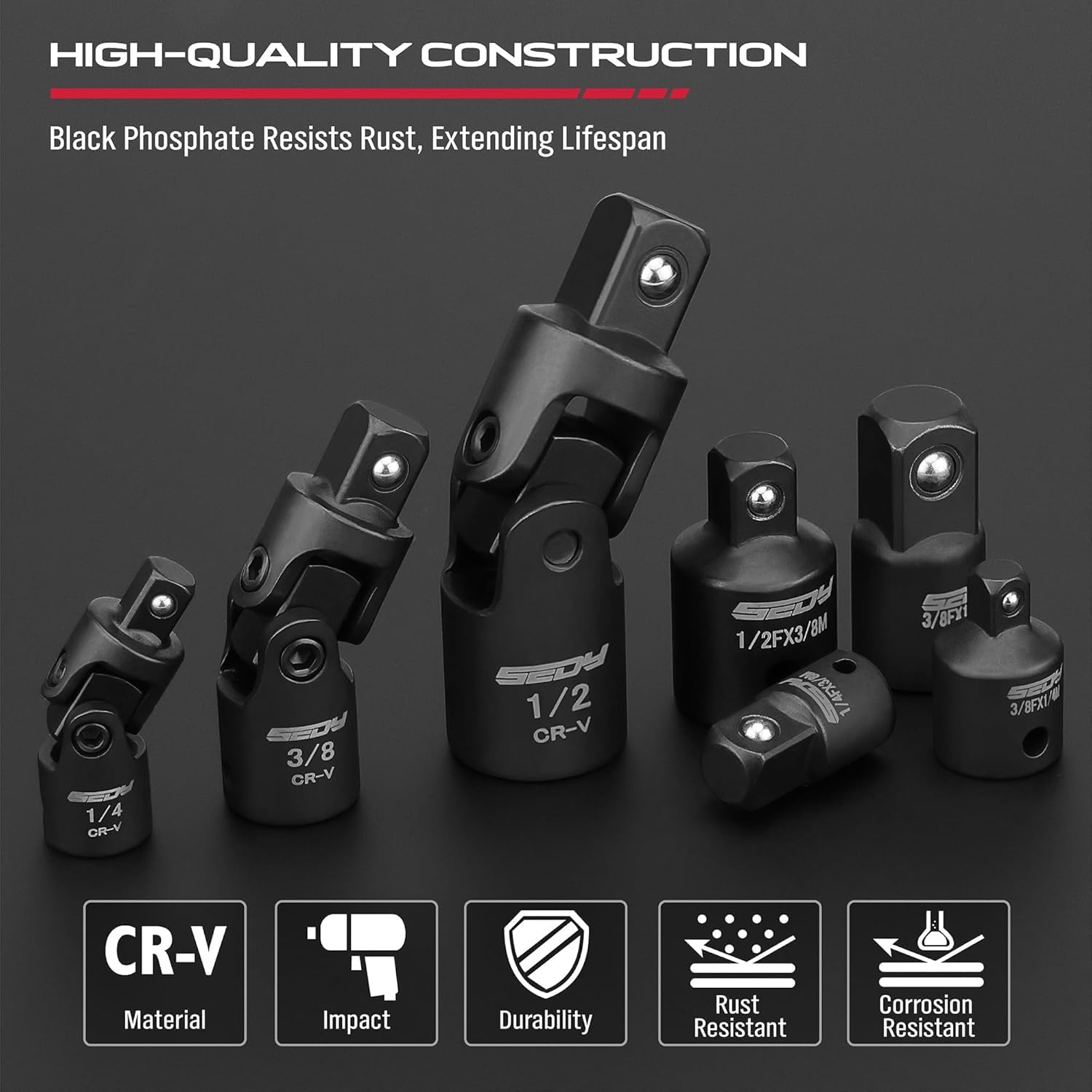 SEDY adapter 3/8-inch to 1/4-inch enables compact access