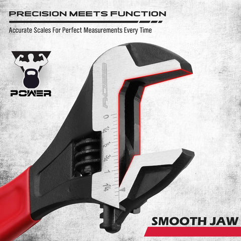 SEDY adjustable wrench with 8-inch wide jaw for versatile fastening tasks.