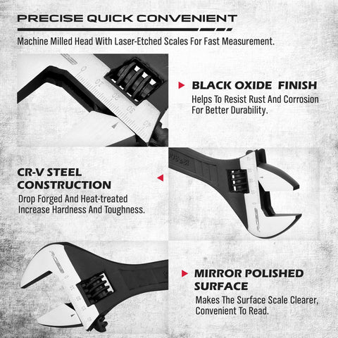 SEDY 10-inch adjustable wrench with durable chrome vanadium steel for heavy-duty jobs.