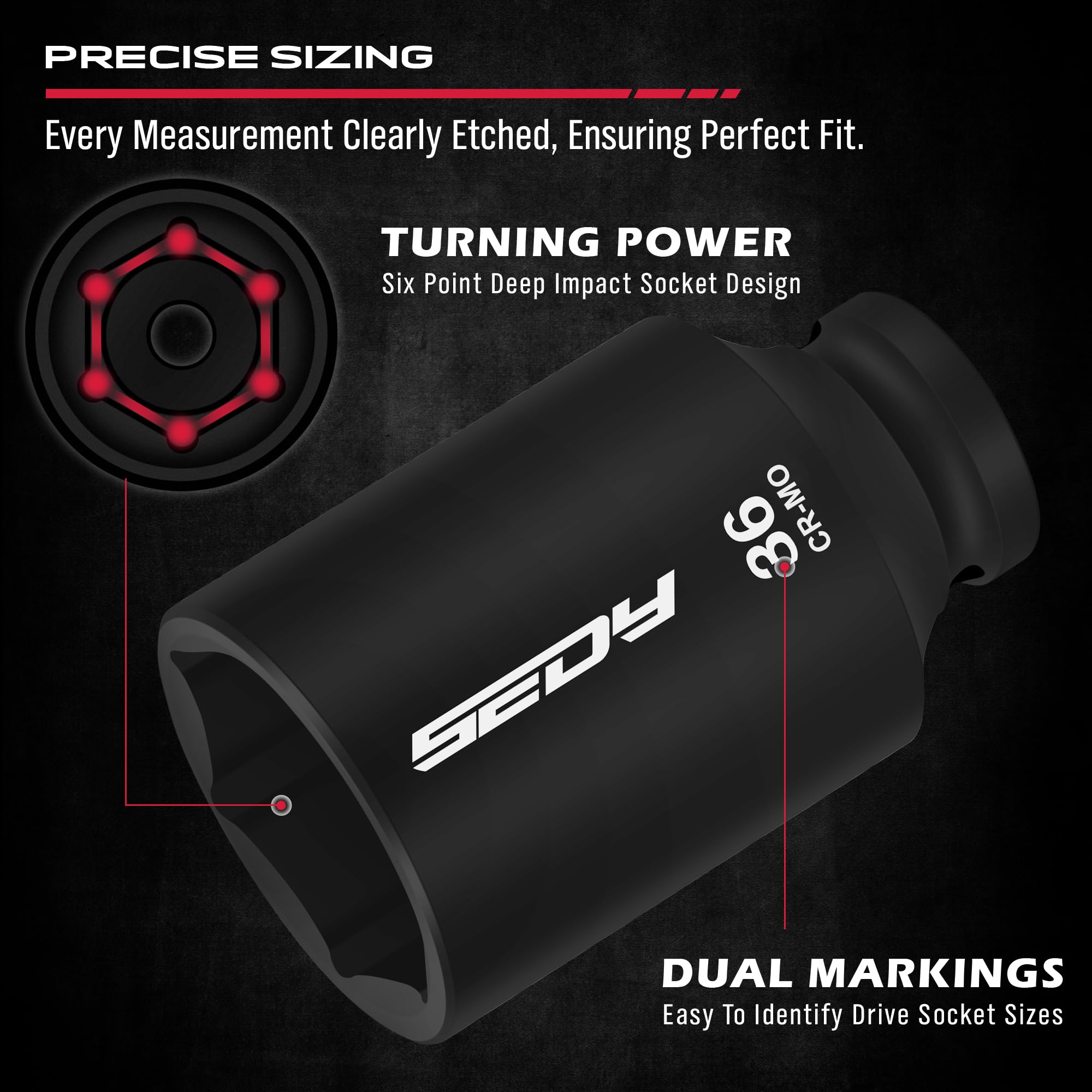SEDY protective black phosphate finish guards against wear in tough environments.
